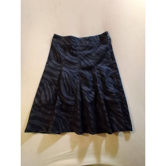 SANDRO COTTON BLEND ZEBRA PRINT PLEATED MIDI SKIRT SIZE 10 - Picture 3 of 5